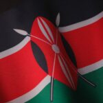 flag of kenya in close up shot